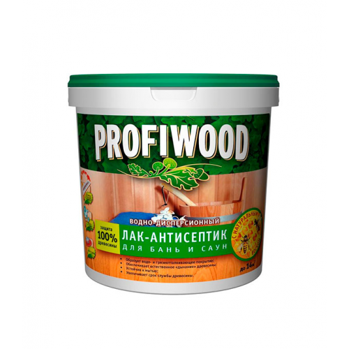 Лак антисептик Profiwood для бань и саун акриловый бесцветный 0,9 кг