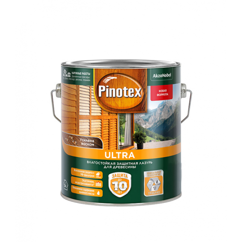 Антисептик Pinotex Ultra декоративный для дерева белый 2,7 л