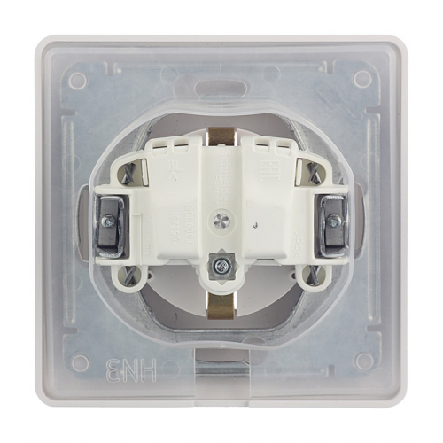 Розетка с рамкой Schneider Electric Glossa GSL000148 скрытая установка белая с заземлением IP44 со шторками с крышкой