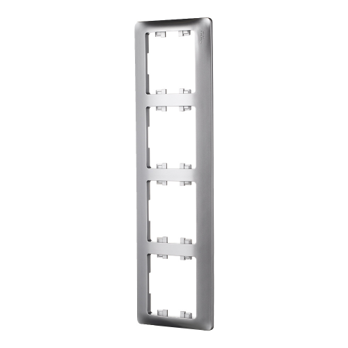 Рамка Schneider Electric Glossa GSL000304 четырехместная горизонтальная алюминий