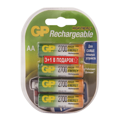 Аккумулятор GP Batteries АА пальчиковый LR6 1,2 В 2700 мАч (4 шт.)