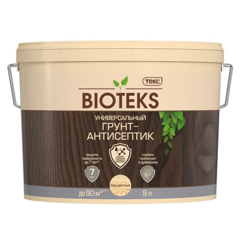 Антисептик Bioteks грунтовочный для дерева бесцветный 9 л