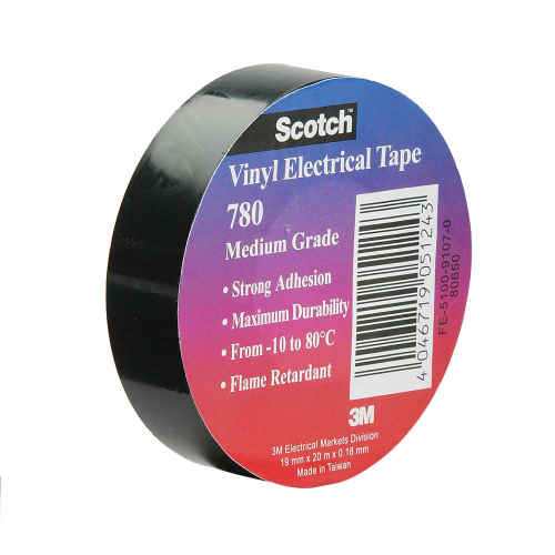 Изолента 3M Scotch ПВХ черная 19 мм 20 м