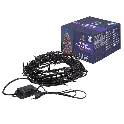 Гирлянда светодиодная Neon-Night Твинкл Лайт 100 LED свечение оранжевое 10 м уличная (303-151)