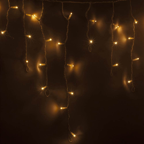 Гирлянда светодиодная Neon-Night Айсикл (бахрома) 176 LED свечение теплое белое 4,8х0,6 м уличная (255-138)