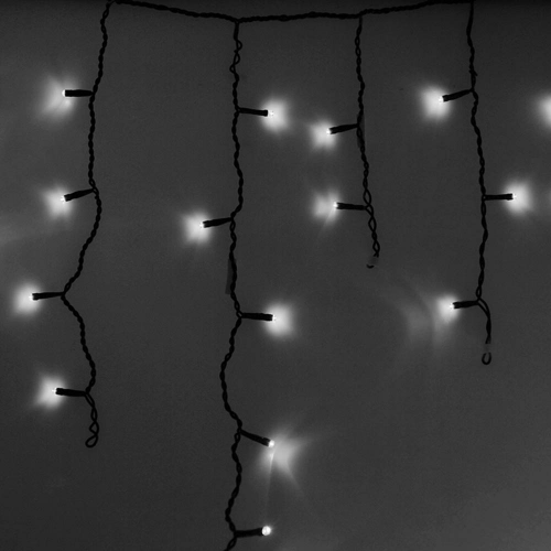 Гирлянда светодиодная Neon-Night Айсикл (бахрома) 176 LED свечение белое 4,8х0,6 м уличная (255-135)