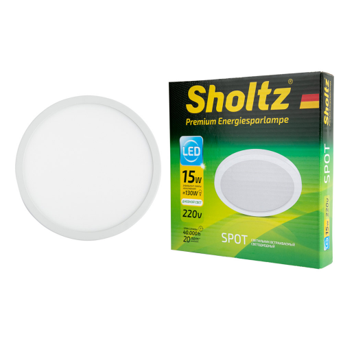 Светильник светодиодный встраиваемый 15 Вт 4200К 175 мм IP20 Sholtz