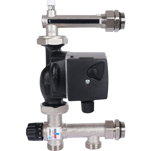 Насосно-смесительный узел Stout (SDG-0120-005001) с термостатическим клапаном 20-43°C с насосом UPSO 25-65