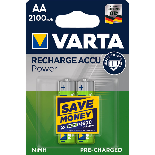 Аккумулятор VARTA АА пальчиковый LR6 1,2 В 2100 мАч (2 шт.)