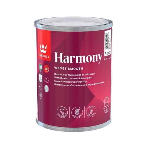 Краска водно-дисперсионная Tikkurila Harmony моющаяся прозрачная основа C 0,9 л