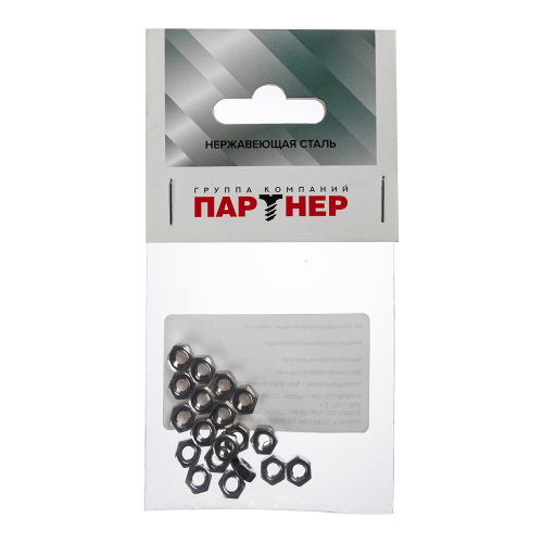 Гайка крепежная нержавеющая сталь M4 DIN 934 (20 шт.)