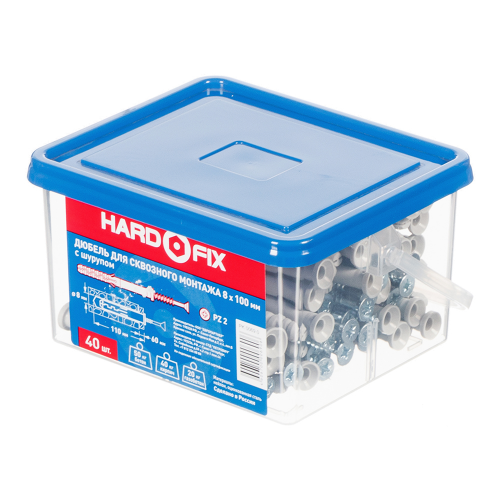 Дюбель Hard-Fix PNDS 8x100 мм нейлон для сквозного монтажа с шурупом (40 шт.)