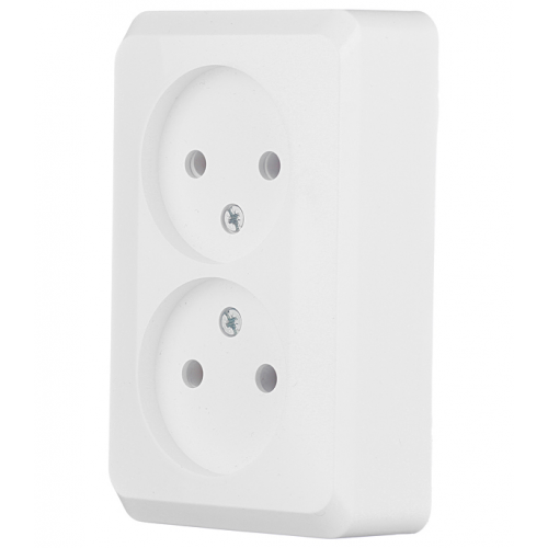 Розетка Schneider Electric Этюд двойная PA16-005B открытая установка белая без заземления