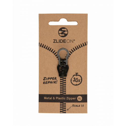 Бегунок для молнии ZlideOn Metal & Plastic Zipper XL черный XL