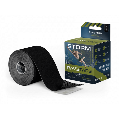 Кинезиотейп Ravetape RV Storm черный 5СМХ5М
