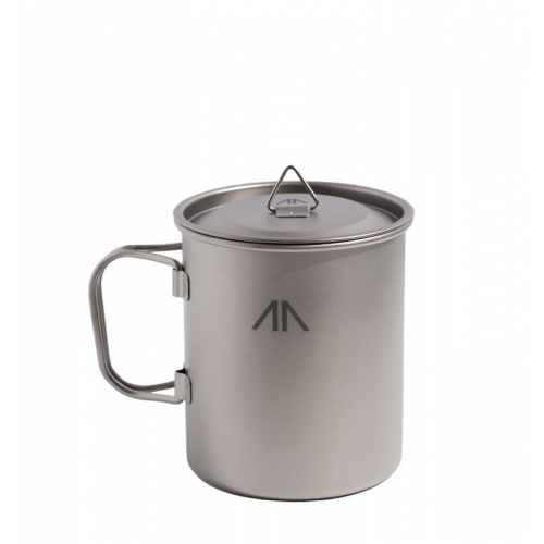 Кружка GORAA Single-Wall Titanium Mug With Folding Handle And Lid серый 450МЛ