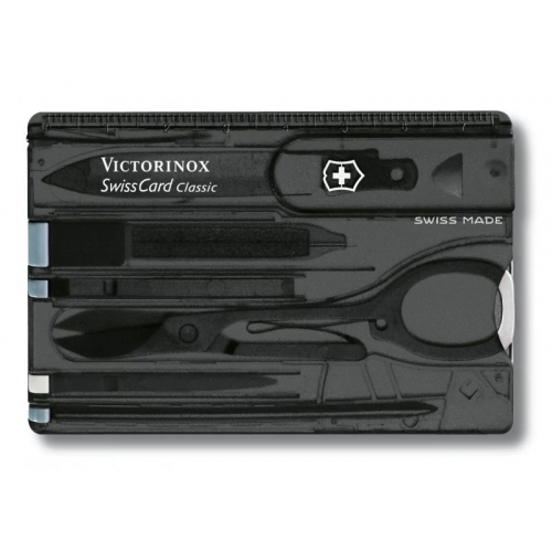 Карточка швейцарская Victorinox Swiss Card Classic, 10 функций, инструменты из нержавеющей стали черный 82Х55Х4.5ММ