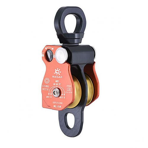 Блок-ролик с вертлюгом Kailas Vortex Double Pulley With Swivel оранжевый