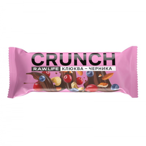 Батончик ореховый R.A.W.LIFE Crunch Choco темно-розовый 39ГР