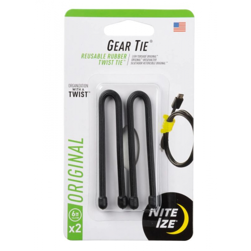 Стяжки гибкие Nite Ize Gear Tie 6" черный 6