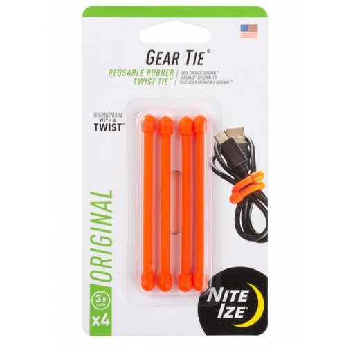 Стяжки гибкие Nite Ize Gear Tie 3" оранжевый 3