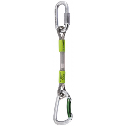 Комплект карабинов с оттяжкой CAMP Camp Gym Safe Cable Express зеленый 18СМ