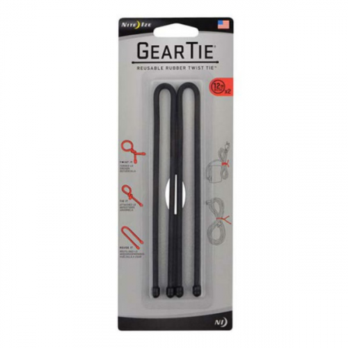 Стяжки гибкие Nite Ize Nite lze Gear Tie набор 12" 2 шт черный 12