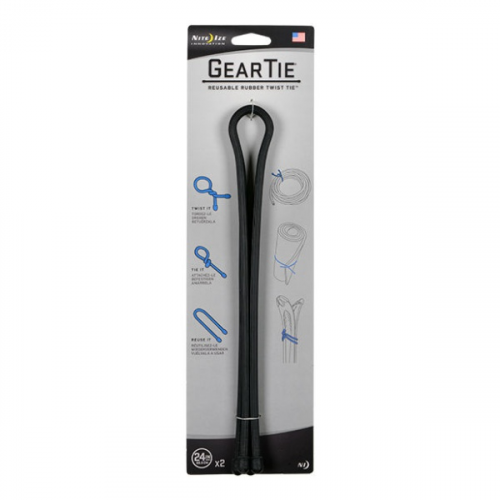 Стяжки гибкие Nite Ize Gear Tie набор 24" 2 шт черный 24