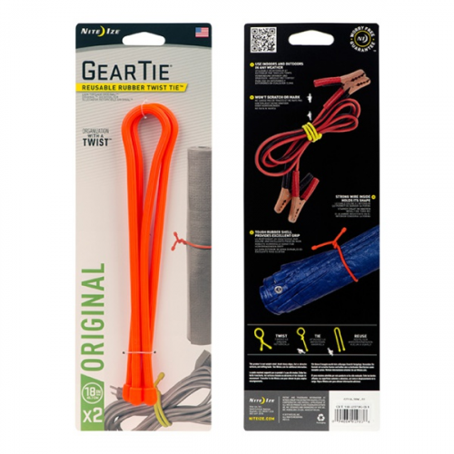 Стяжки гибкие Nite Ize Gear Tie набор "18" 2 шт оранжевый 18