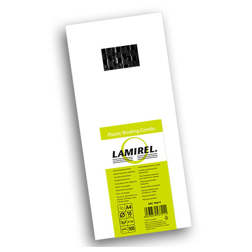 Пружина для переплета, пластиковая Lamirel LA-78670, 10 мм. Цвет: черный, 100 шт