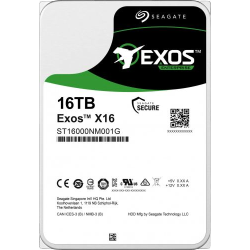 Жесткий диск 16 Тб Seagate Exos X16 (ST16000NM001G) 3.5", SATA, 7200 об/мин