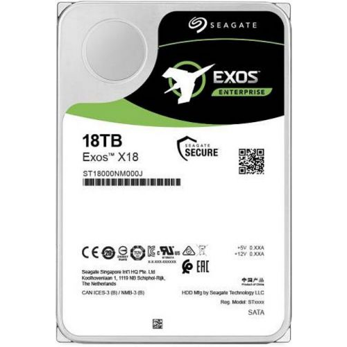 Жесткий диск 18 Тб Seagate Exos X18 (ST18000NM000J) 3.5", SATA, 7200 об/мин
