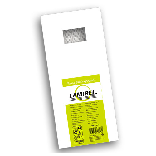 Пружина для переплета, пластиковая Lamirel LA-78670, 10 мм. Цвет: белый, 100 шт