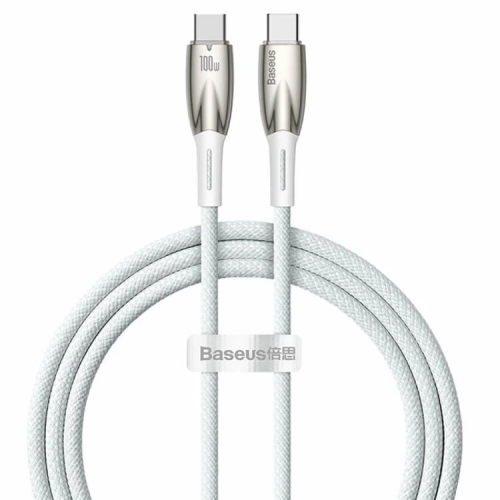 Кабель Type-C Baseus Type-C Glimmer Series Fast Charging Data Cable Type-C to Type-C 100W 1m (CADH000702), White