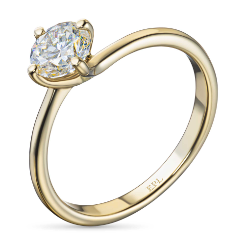 Кольцо из желтого золота с бриллиантом э0301кц04200688 ЭПЛ Даймонд