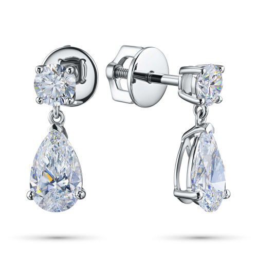 Серьги из белого золота с выращенными бриллиантами e4712ps08231252 ЭПЛ Даймонд