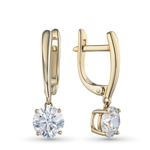 Серьги из желтого золота э0312сг12231172_white ЭПЛ Даймонд