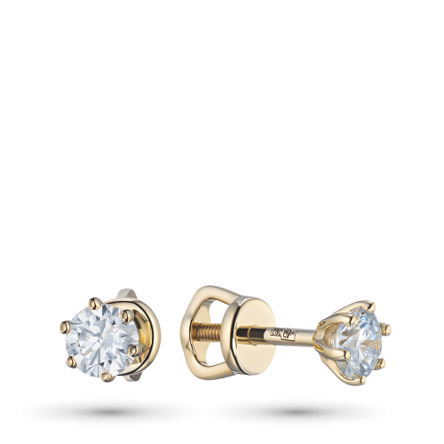 Серьги из жёлтого золота с выращенными бриллиантами e0312ps04202983 ЭПЛ Даймонд