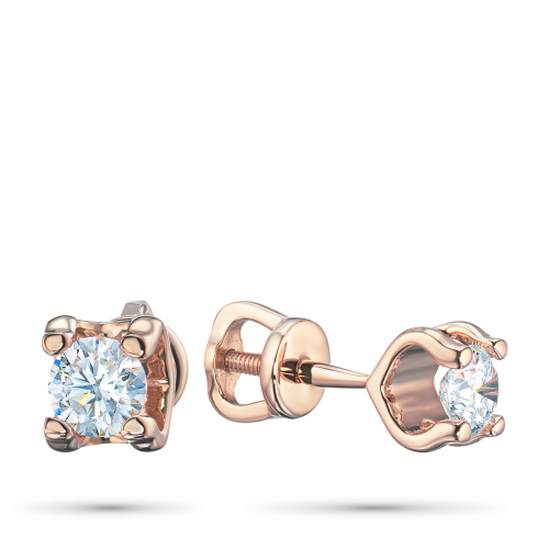 Серьги из красного золота с выращенными бриллиантами e0212ps06200855 ЭПЛ Даймонд