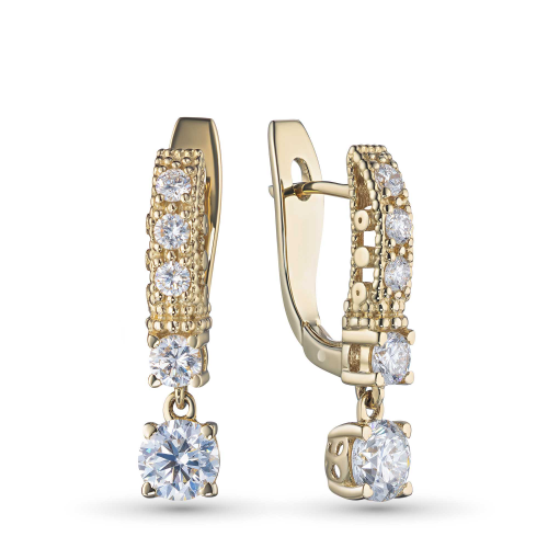 Серьги из желтого золота э0312сг03141500_white ЭПЛ Даймонд