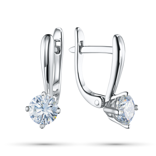 Серьги из белого золота с выращенными бриллиантами e4712sg04200689 ЭПЛ Даймонд