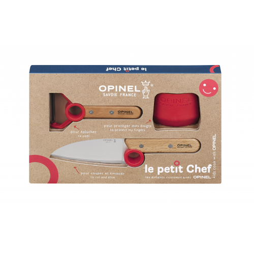 Набор ножей Opinel Le Petit Chef Set (Нож шеф-повара+нож для овощей+защита пальцев), 001746