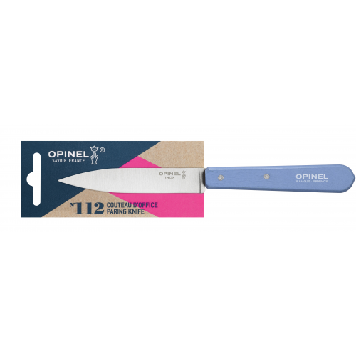 Нож столовый Opinel №112, деревянная рукоять, блистер, нержавеющая сталь, голубой 001917
