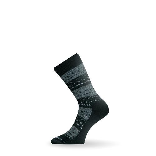 Носки Lasting TWP 686, wool+polypropylene, черный с серым рисунком, размер XL (TWP686-XL)
