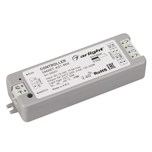 Контроллер SMART-K21-MIX 12-24V 2x5A RF Arlight 025031