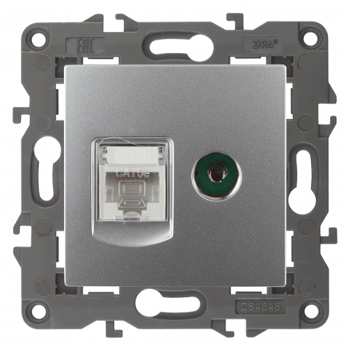 Розетка TV - RJ-45 IP20 Эра ELEGANCE 14-3110-03 Б0034316