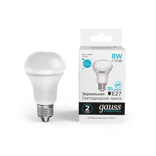Светодиодная лампа Gauss Рефлекторная 8W 650Lm 4100K E27 63228