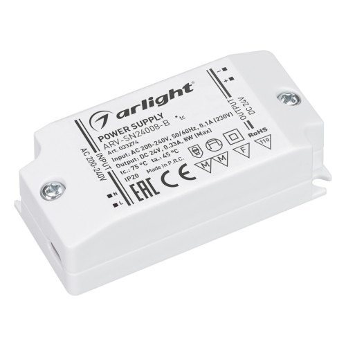 Блок питания ARV-SN24008-B 0,33A 24V 8W Arlight 033274