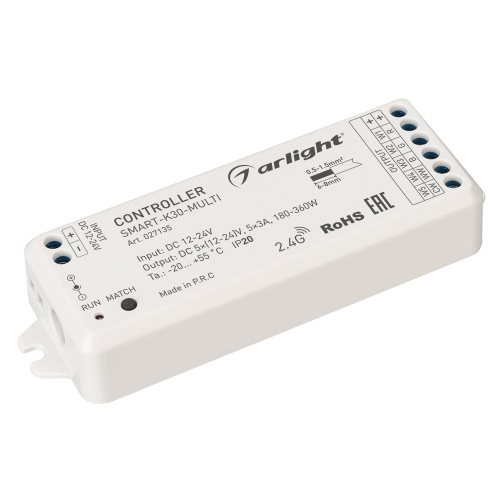 Контроллер SMART-K30-MULTI 12-24V 5x3A RGB-MIX RF Arlight 027135