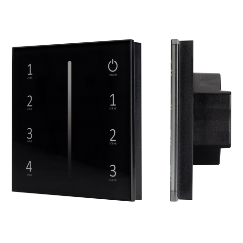 Панель Sens SMART-P17-DIM Black 230V 4 зоны RF Arlight 028129